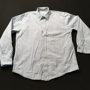 Cutter & Buck Men's Large Button Up Collared Dress Shirt 100% Cotton blue